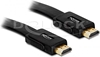 Изображение Delock Cable High Speed HDMI with Ethernet – HDMI A male > HDMI A male flat 1 m