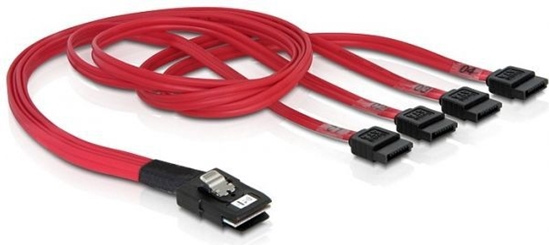 Picture of Delock Cable Mini SAS SFF-8087 > 4 x SATA 7 pin 0.5 m