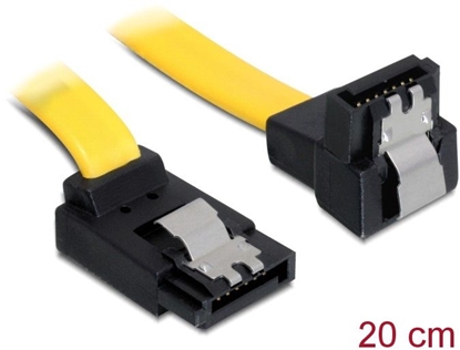 Attēls no Delock SATA 6 Gb/s Cable upwards angled to downwards angled 20 cm yellow
