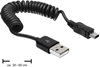 Picture of Delock Cable USB 2.0-A male  USB mini male coiled cable