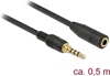 Изображение Delock Stereo Jack Extension Cable 3.5 mm 4 pin male to female 0.5 m black