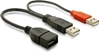 Picture of Delock Y cable 2 x USB 2.0 Type-A male > 1 x USB 2.0 Type-A female 20 cm
