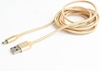Изображение Gembird cotton braided micro USB cable 2.0 1.8M Gold