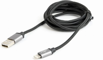 Изображение Gembird cotton braided USB Lightning 1.8m Black
