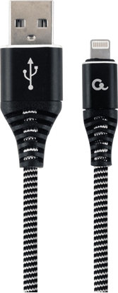 Attēls no Kabel USB Gembird USB-A - Lightning 2 m Czarny (CC-USB2B-AMLM-2M-BW)