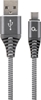 Изображение Gembird USB Male - USB Type C Male Premium cotton braided 1m Space Grey/White