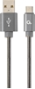 Picture of Gembird USB Male - USB Type C Male Premium spiral metal 1m Metallic Grey