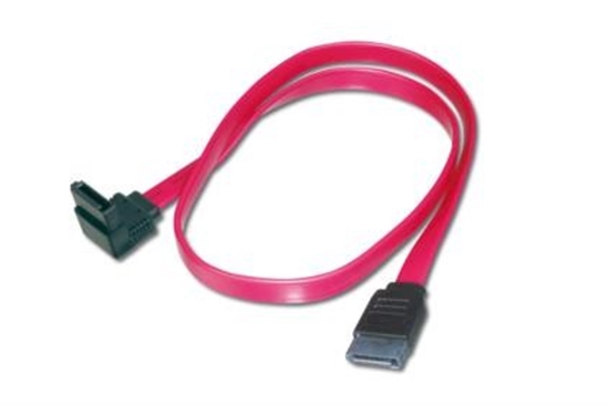 Изображение Kabel połączeniowy Serial ATA Typ SATA (7pin) kątowy/SATA (7pin) Ż/Ż 0,5m Czerwony 