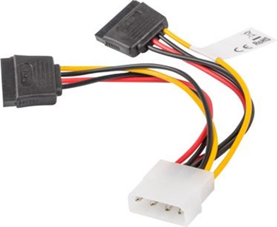 Picture of Lanberg Molex - SATA x2, 0.15m, Wielokolorowy (CA-HDSA-11CU-0015)