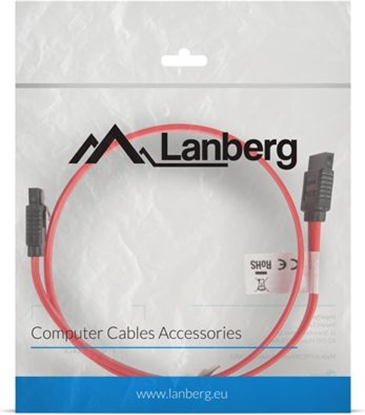 Attēls no Lanberg SATA - SATA, 0.5m, Czerwony (CA-SASA-14CU-0050-R)