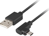 Picture of Kabel Micro USB - AM 2.0; 1,8m kątowy lewo/prawo Easy-USB czarny 
