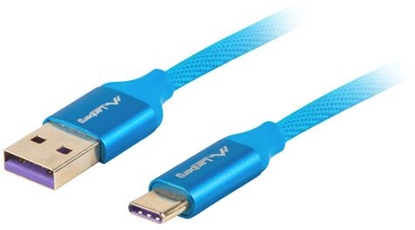 Attēls no Kabel Premium USB CM - AM 2.0 1m niebieski 5A, pełna miedź