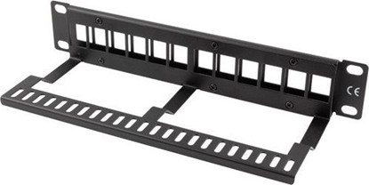 Attēls no Lanberg Patchpanel Blank 12Port 1U Keystone Organizer schw.