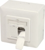 Изображение Logilink | NP0006A Wall Outlet | Pure White | Metal die-cast housing with strain relief; Horizontal cable entry with strain relief; Network wall outlet Cat.6 fully shielded, with surface back box