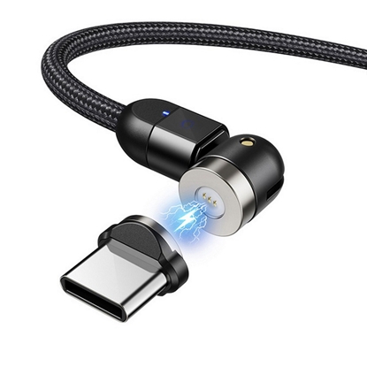 Изображение Magnetyczny kabel USB C 3w1 1m kątowy MCE474 