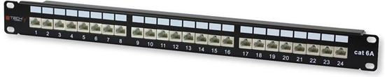 Picture of Techly Patch panel STP Cat6a 24 porty, 1U, czarny (22908)