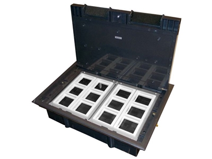 Attēls no Puszka podłogowa (floorbox) 12M (45x45) regulowana głębokość, do podłogi technicznej (wylewka opcjonalnie)