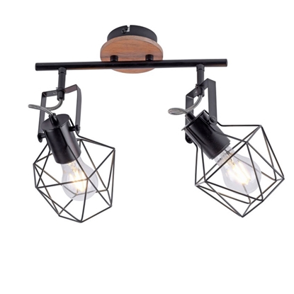 Attēls no Sp.l.-JARO 2x60W E27 melna/koka