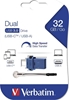 Picture of Verbatim Dual - USB 3.0 Drive 32 GB - USB-C / USB-A - Blue