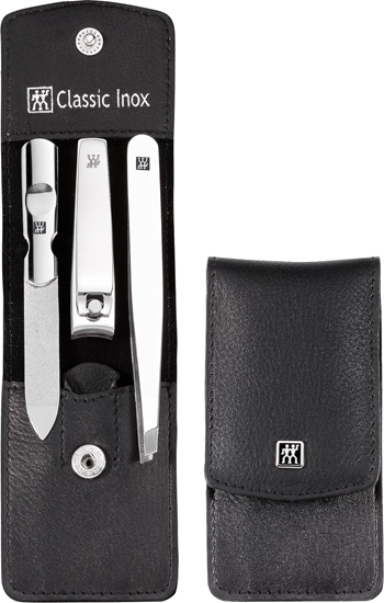 Picture of Zwilling CLASSIC snap fastener leather case, black, 3 pcs.
