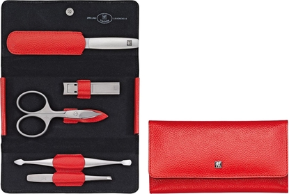 Picture of Zwilling Premium snap fastener leather case, red, 5 pcs.