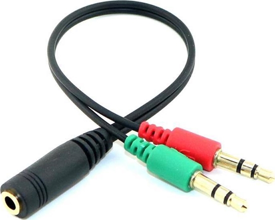 Picture of Adapter AV Hertz Jack 3.5mm - Jack 3.5mm x2 czarny (AK268A)