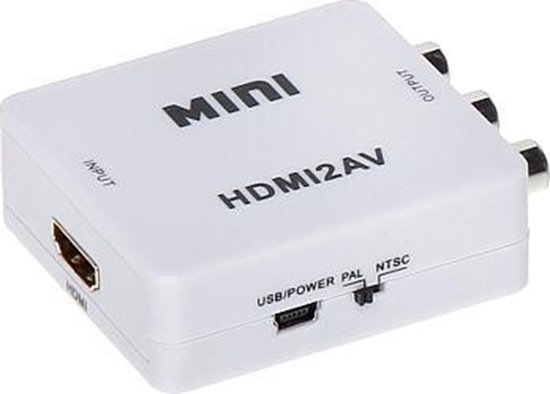 Изображение Adapter AV RCA (Cinch) x3 - HDMI biały (HDMI/AV)