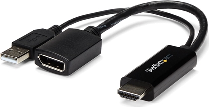 Attēls no Adapter AV StarTech HDMI - DisplayPort + USB-A czarny (HD2DP)