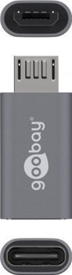 Picture of Adapter USB Goobay USB-C - microUSB Szary  (55553)