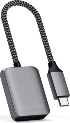 Attēls no Adapter USB Satechi USB-C - Jack 3.5mm + USB-C Czarny  (ST-UCAPDAM)