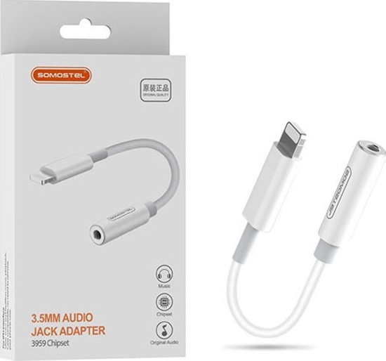 Изображение Adapter USB Somostel SMS-BZ01 Lightning - Jack 3.5mm Biały  (25938)