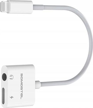 Picture of Adapter USB Somostel SMS-BZ03 Lightning - Jack 3.5mm + Lightning Biały  (SMS-BZ03)