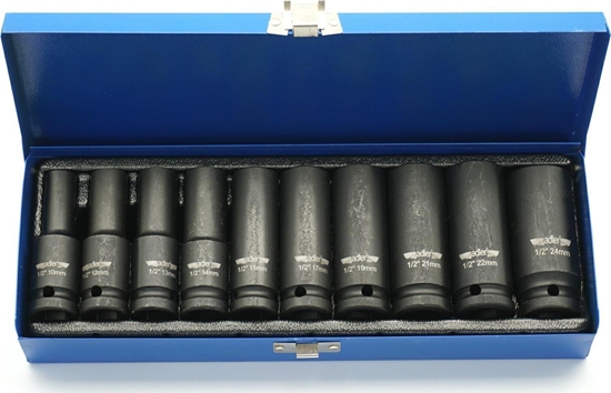 Изображение Adler ADLER ZESTAW NASADEK DUGICH 1/2" 10szt. KUFER METALOWY MAR3510.35