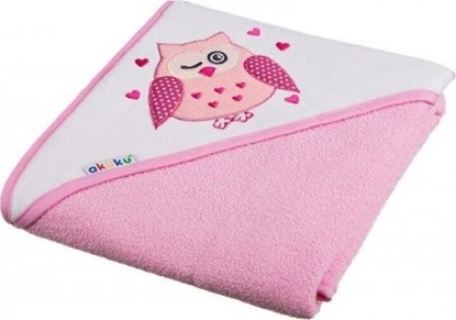 Изображение Akuku Kūdikio rankšluostis su gobtuvu Akuku 100x100 cm, rožinis
