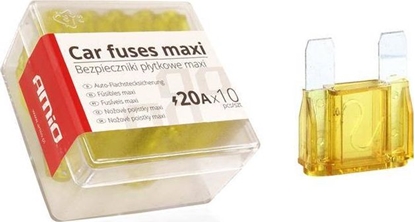 Изображение AMiO Bezpieczniki samochodowe MAXI pudeko 10szt 20A
