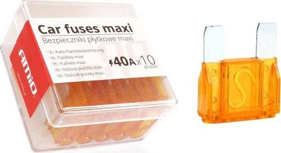 Изображение AMiO Bezpieczniki samochodowe MAXI pudeko 10szt 40A