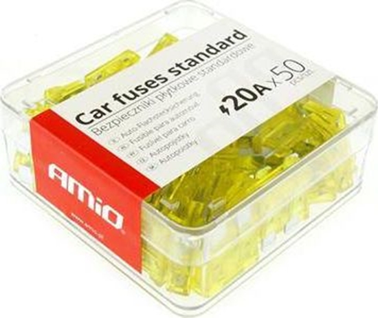 Picture of AMiO Bezpieczniki samochodowe standardowe pudeko 50szt 20A