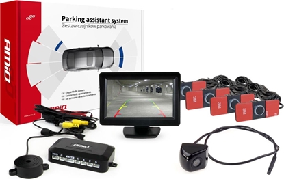 Picture of AMiO Zestaw czujników parkowania tft 4,3" z kamer hd-310 4 sensory czarne wewntrzne