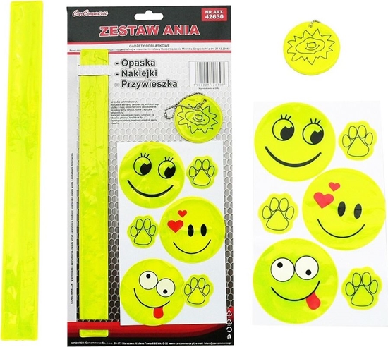 Picture of AMiO Zestaw odblaskowy (opaska, naklejki, zawieszka)