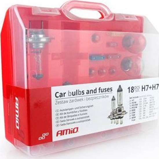 Picture of AMiO Zestaw arówek i bezpieczników 18szt. (2xH7)