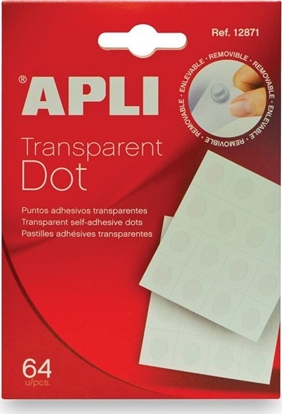Изображение Apli Kółka mocująca APLI typu dot, usuwalne, 64szt., transparentne