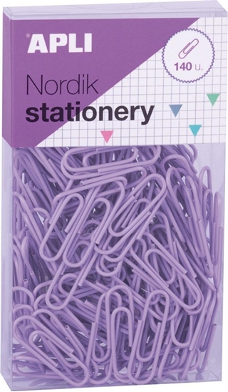 Picture of Apli Spinacze okrge APLI Nordik, 28 mm, 140 szt., pudeko z zawieszk, mix kolorów pastel