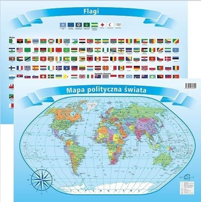 Attēls no Artglob Podkładka na biurko - Mapa polity. z flagami Świat