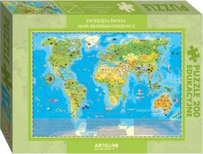 Attēls no Artglob Puzzle 200 - Zwierzęta Świata Młodego Odkrywcy