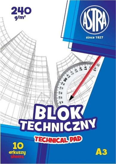Изображение Astra Blok techniczny A3 10k biay 240g 10szt.