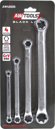 Изображение AWTools AWTOOLS ZESTAW KLUCZY OCZKOWYCH TORX E6-E24 - 4 CZCI