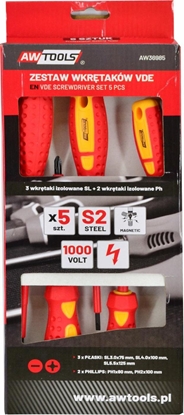 Picture of Skrūvgriežu komplekts AWTools AW36985; VDE; 5 gab.