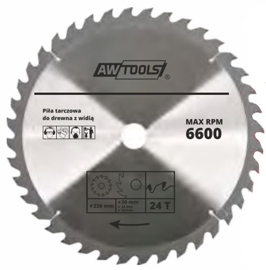 Изображение AWTools Pia tarczowa do drewna 115 x 22mm 30z (AW48451)
