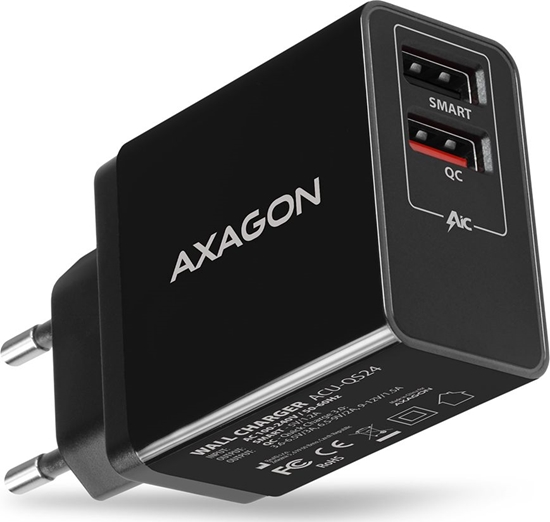 Picture of MOBILE CHARGER WALL USB 24W/2PORT ACU-QS24 AXAGON