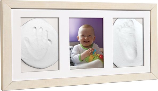 Изображение Baby HandPrint potrójna ramka z glink biaa